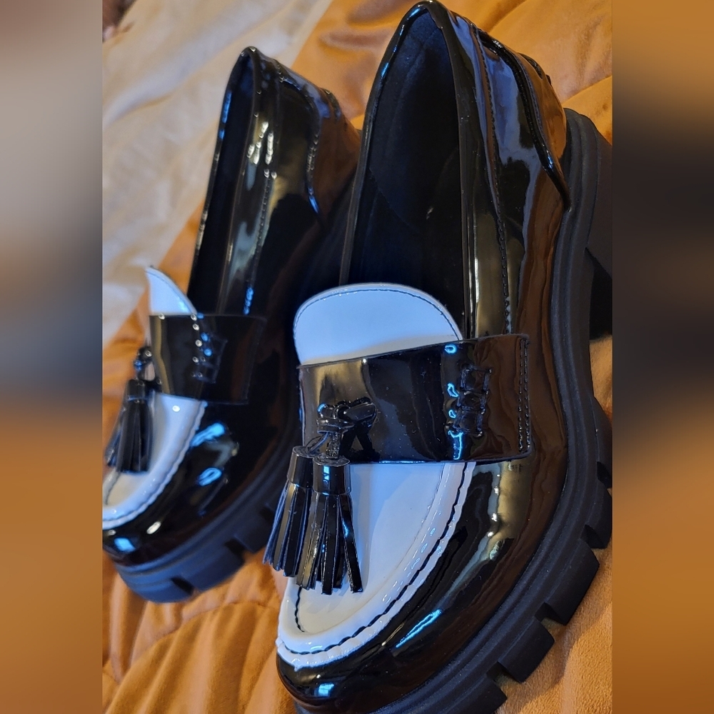 London Rag Platform Loafers sz37/ 6US Womens Y2K Grunge Dark Academia Preppy